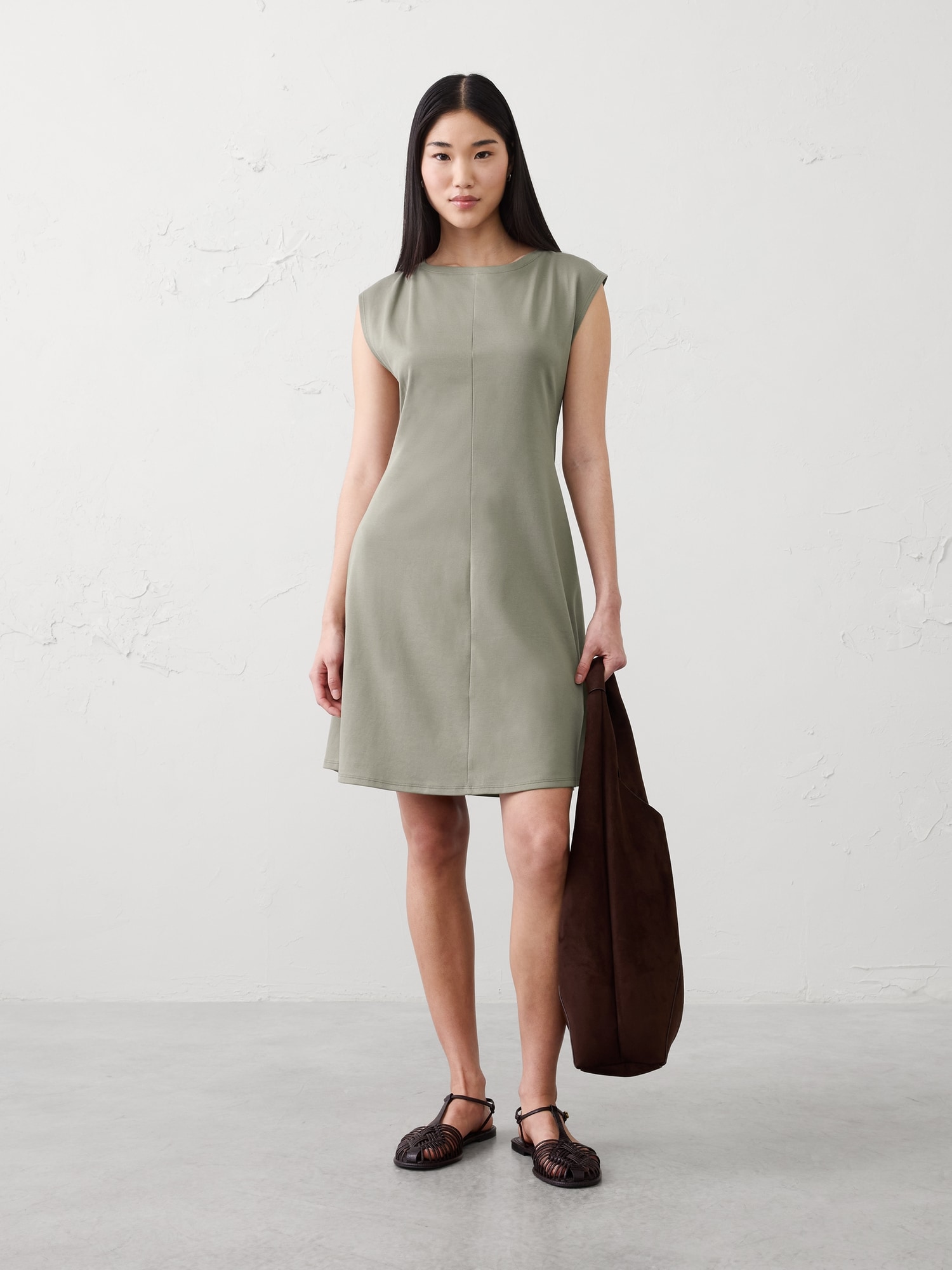Cap-Sleeve Knee-Length Dress