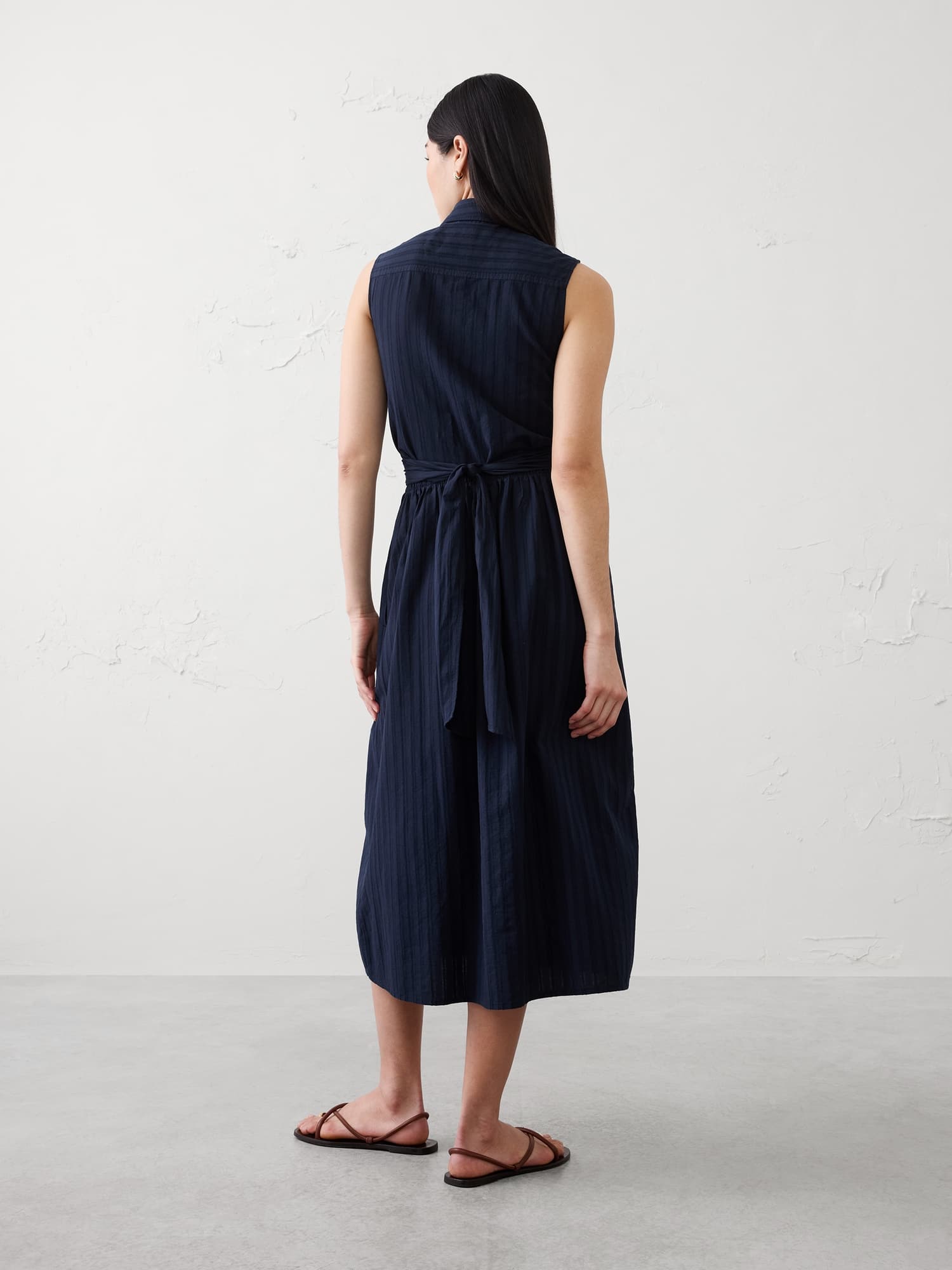 Image number 7 showing, Poplin Wrapped Midi Shirtdress