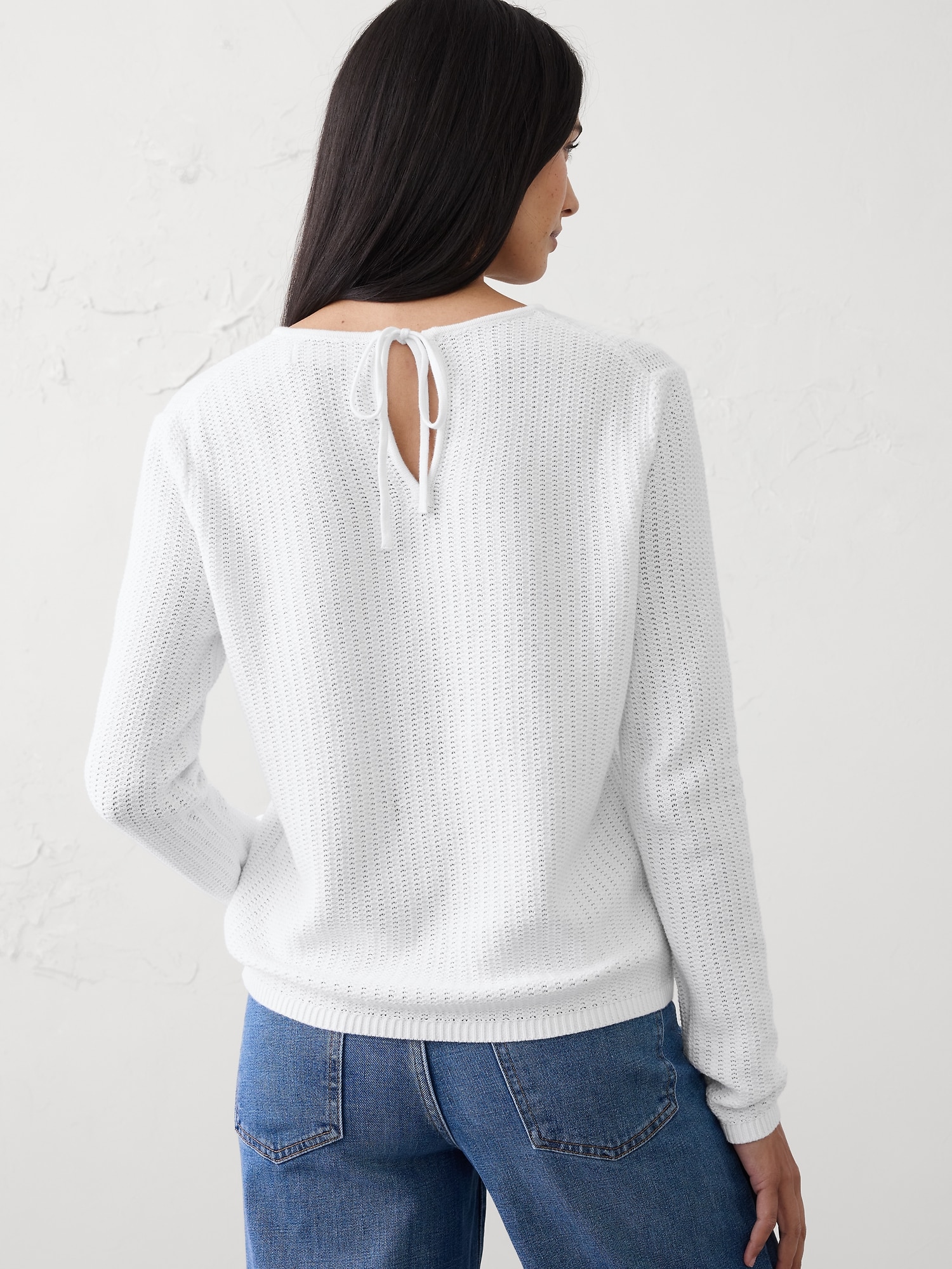 Image number 2 showing, Open Stitch Tie-Back Sweater