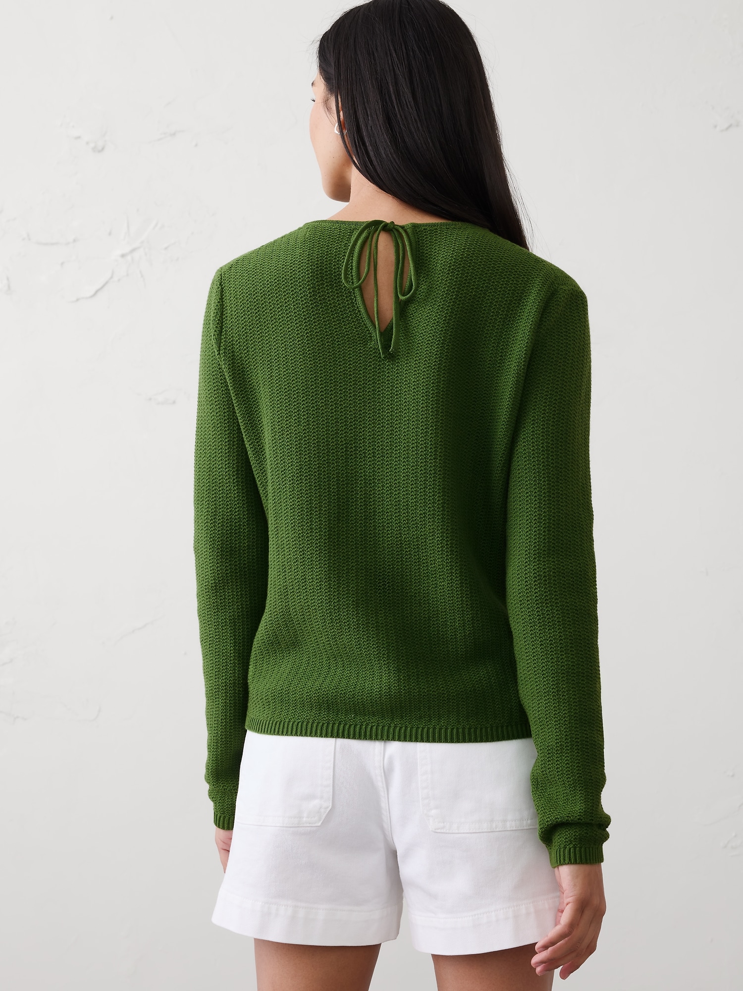 Image number 2 showing, Texture Stitch Tie-Back Sweater