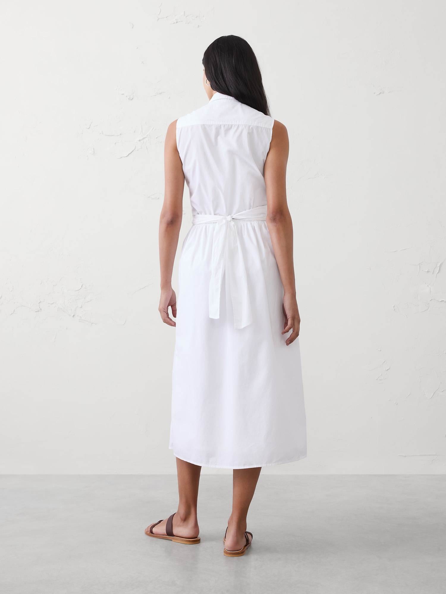 Image number 4 showing, Poplin Wrapped Midi Shirtdress