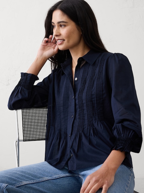 Fine Pintuck Voile Shirt