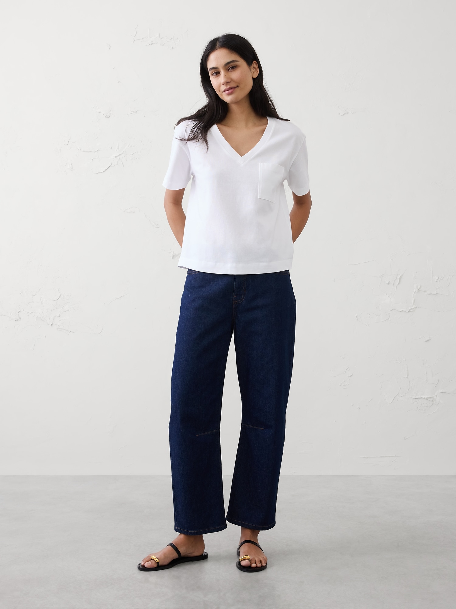 Image number 3 showing, Premium Cotton V-Neck Pocket T-Shirt