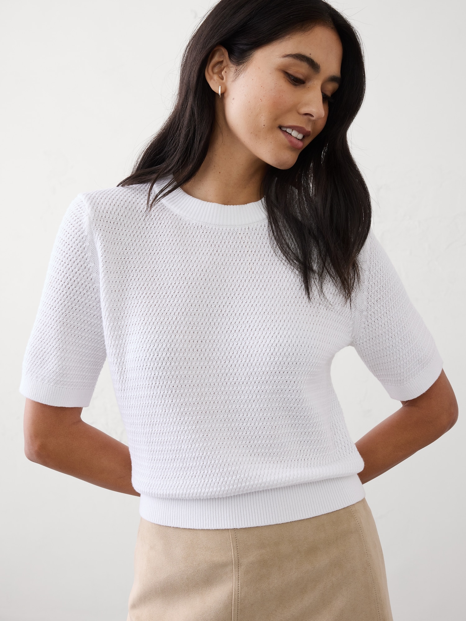 Open Stitch Sweater T-Shirt