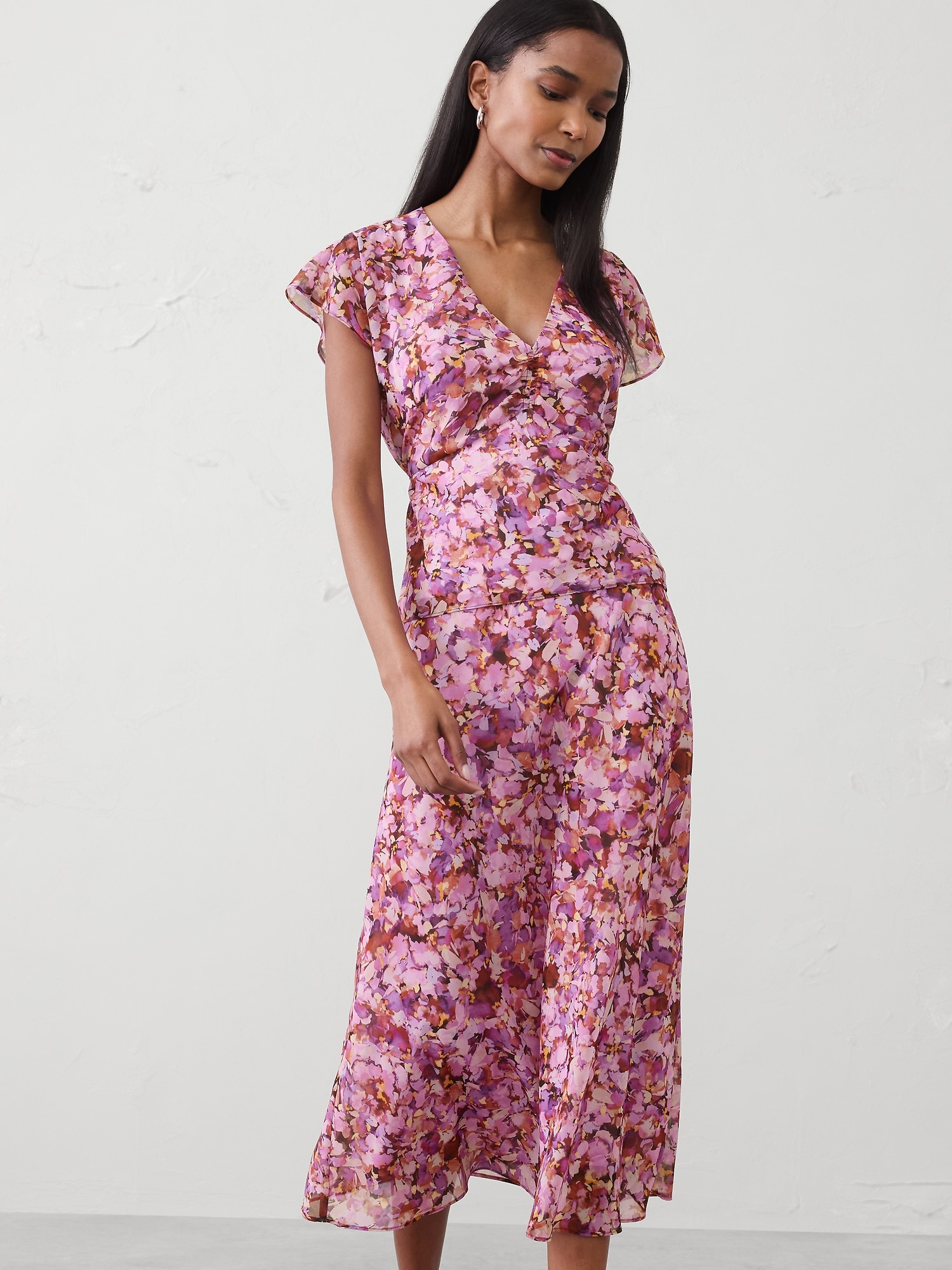 Image number 3 showing, Chiffon Bias Midi Skirt