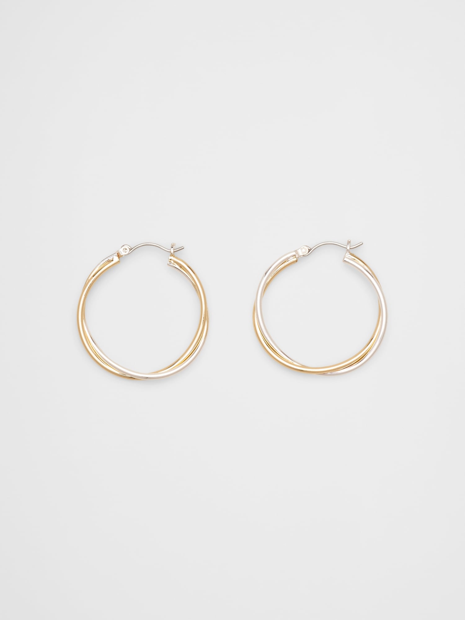 Mixed Metal Intertwined Hoop Earrings
