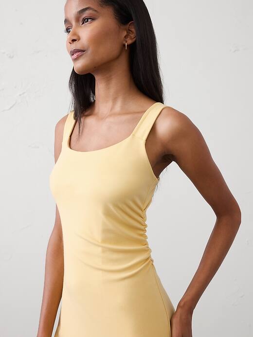 yellow tank dress Hot Girl Summer  Crave Ivy Boutique strap v neckline Yellow Star Abstract Bodycon Dress