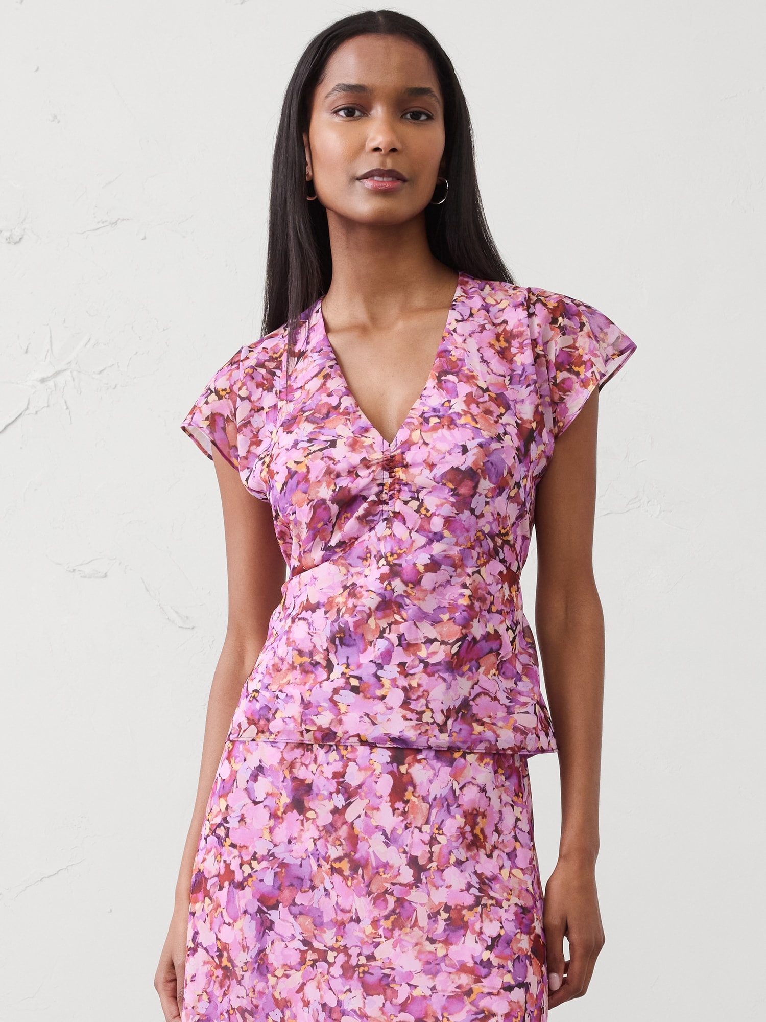 Image number 1 showing, Ruched-Front Top