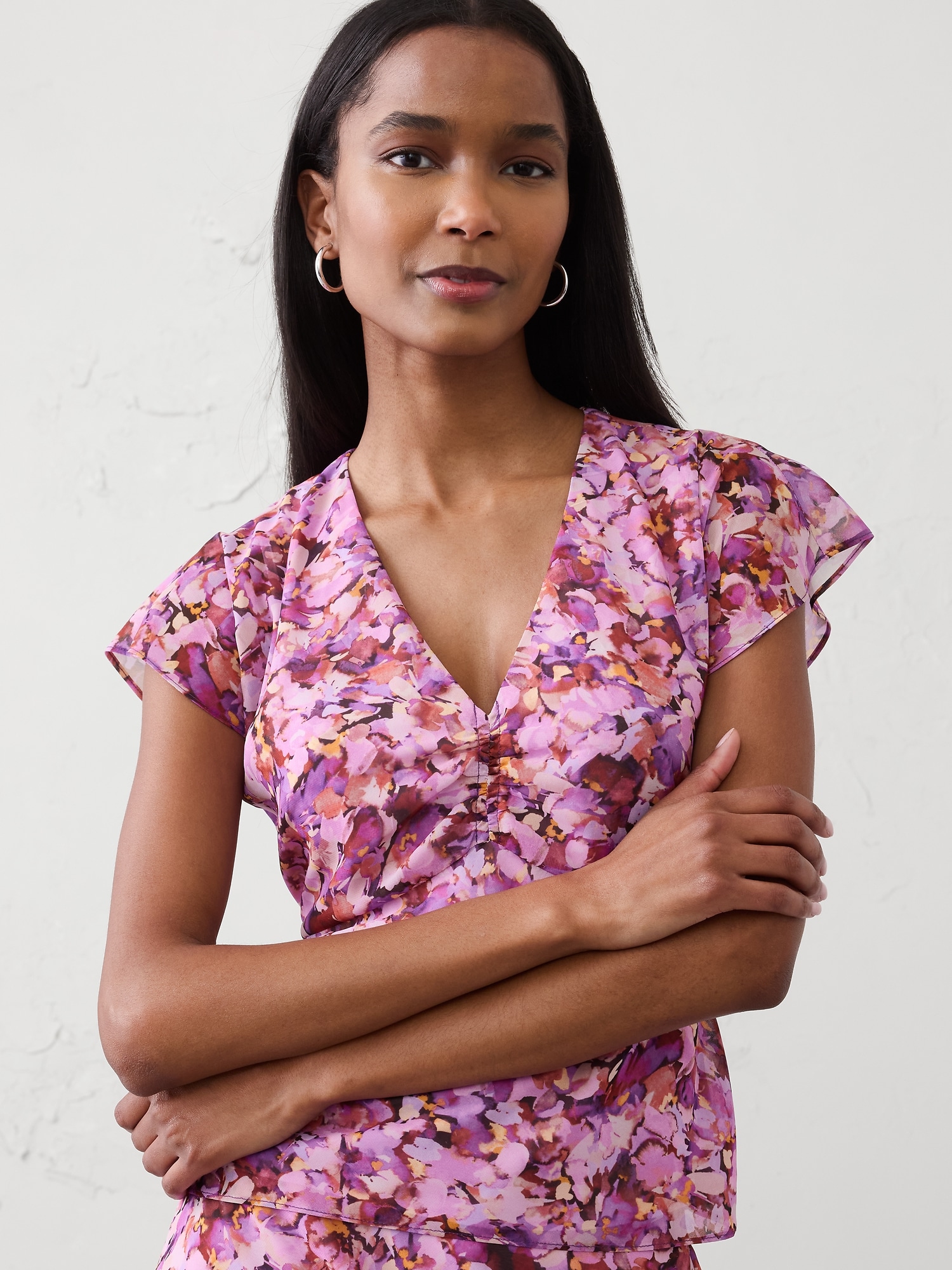 Image number 3 showing, Ruched-Front Top