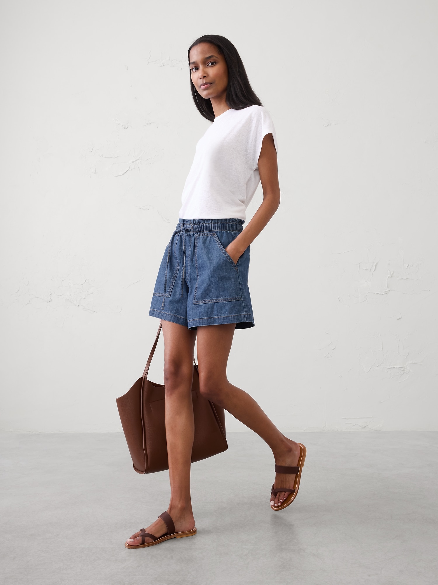 Image number 1 showing, Mid-Rise Summerweight Denim Pull-On Short