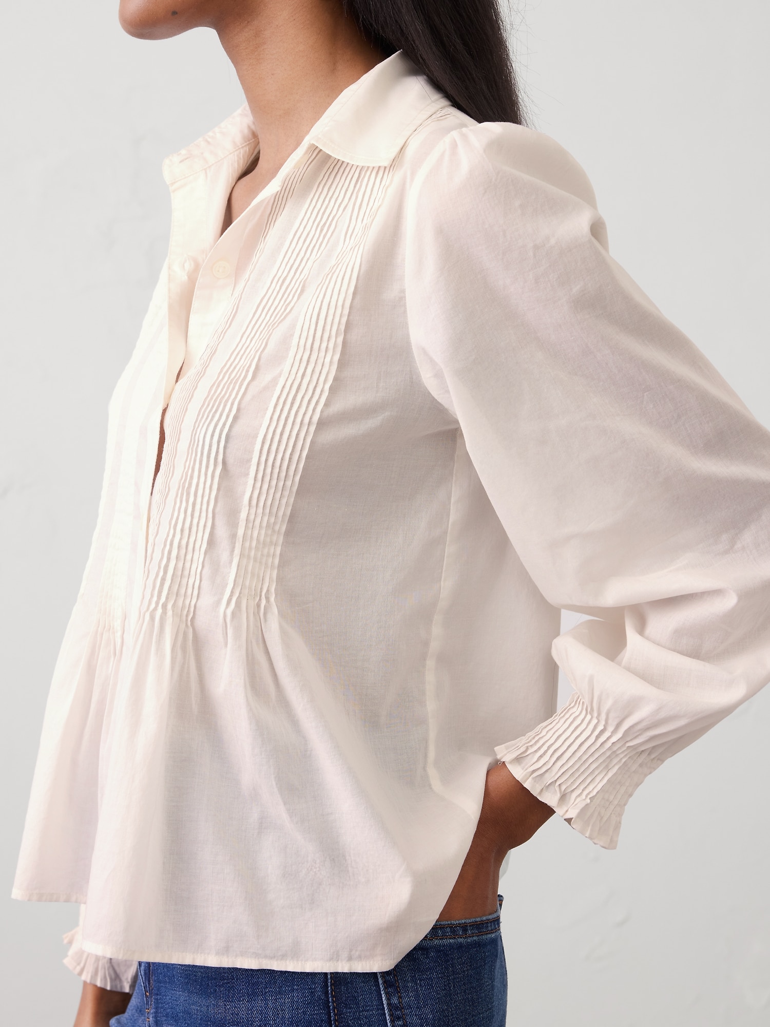 Image number 3 showing, Fine Pintuck Voile Shirt