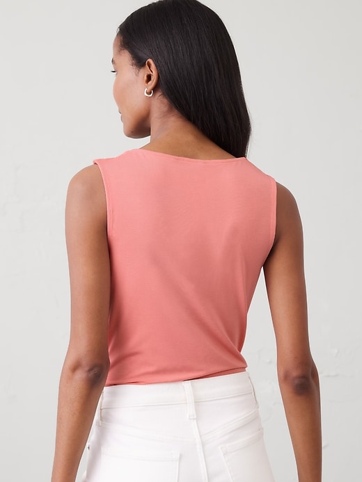 Jersey Twist-Shoulder Top | Banana Republic Factory