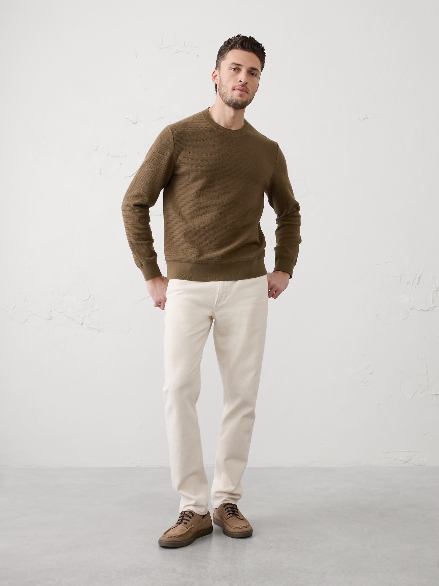 Image number 1 showing, Textured Crew-Neck Sweater