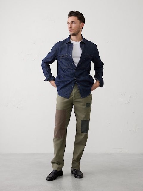 Slim Straight Patchwork Chino