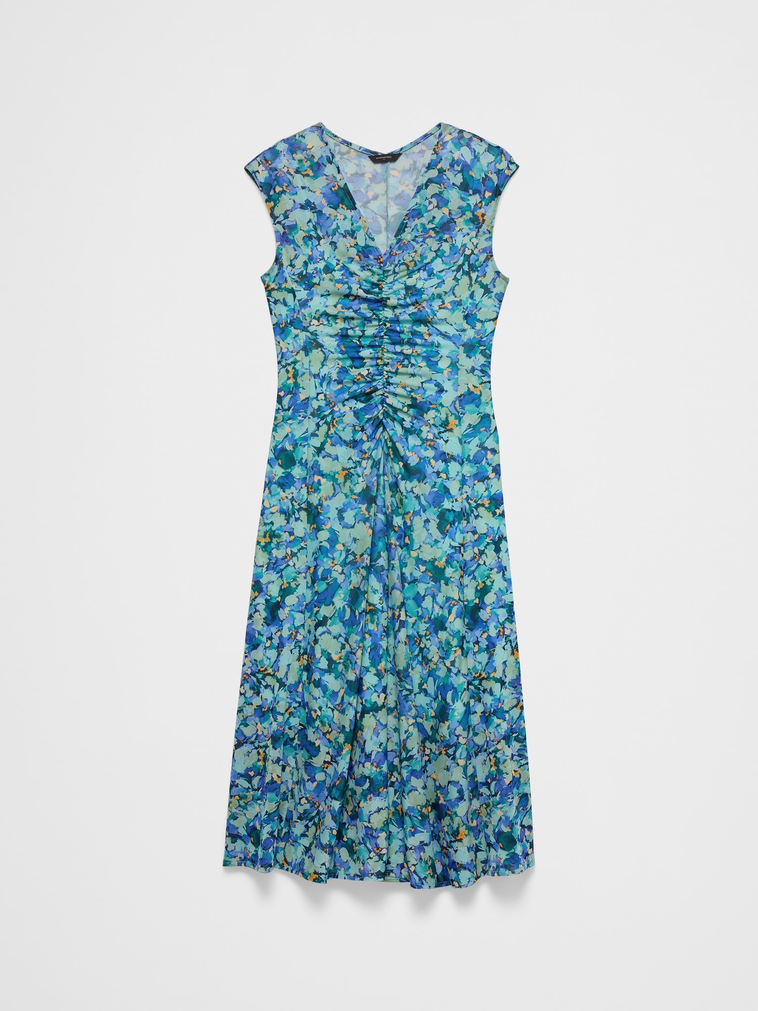 Image number 4 showing, Mesh Shirred-Waist Long Midi Dress