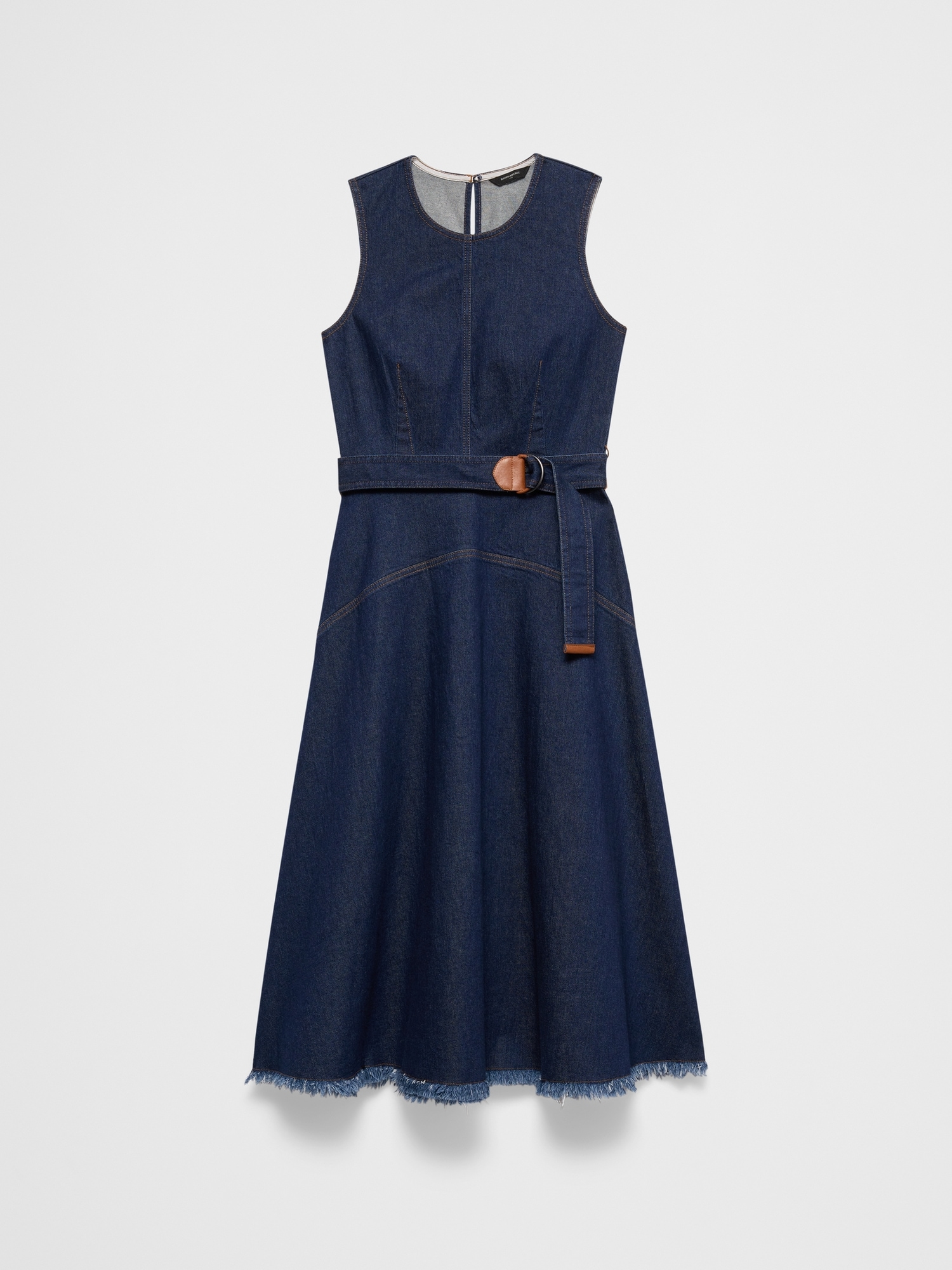Image number 4 showing, Denim Belted Midi Dress