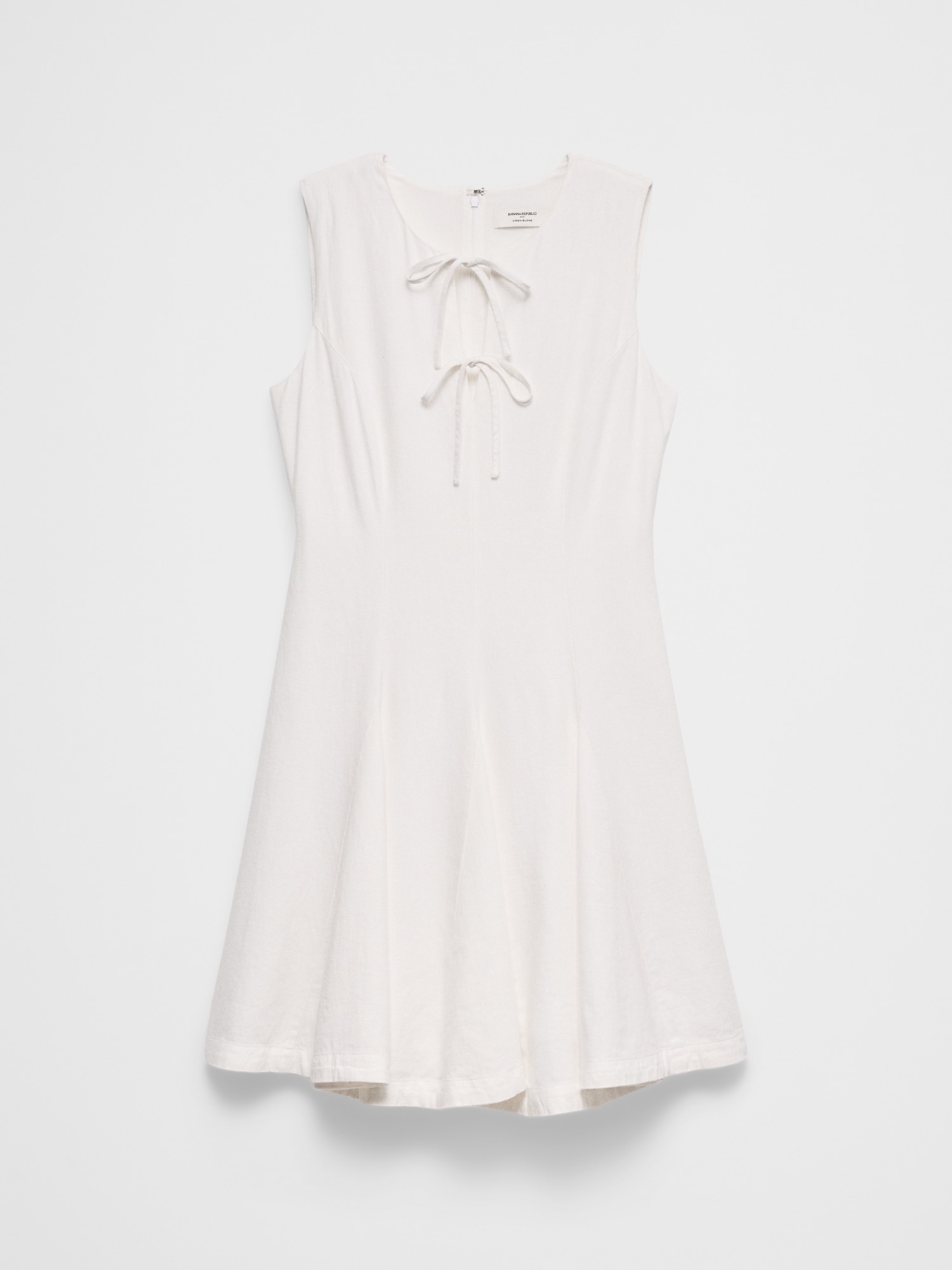 Image number 4 showing, Linen-Blend Tie-Front Mini Dress