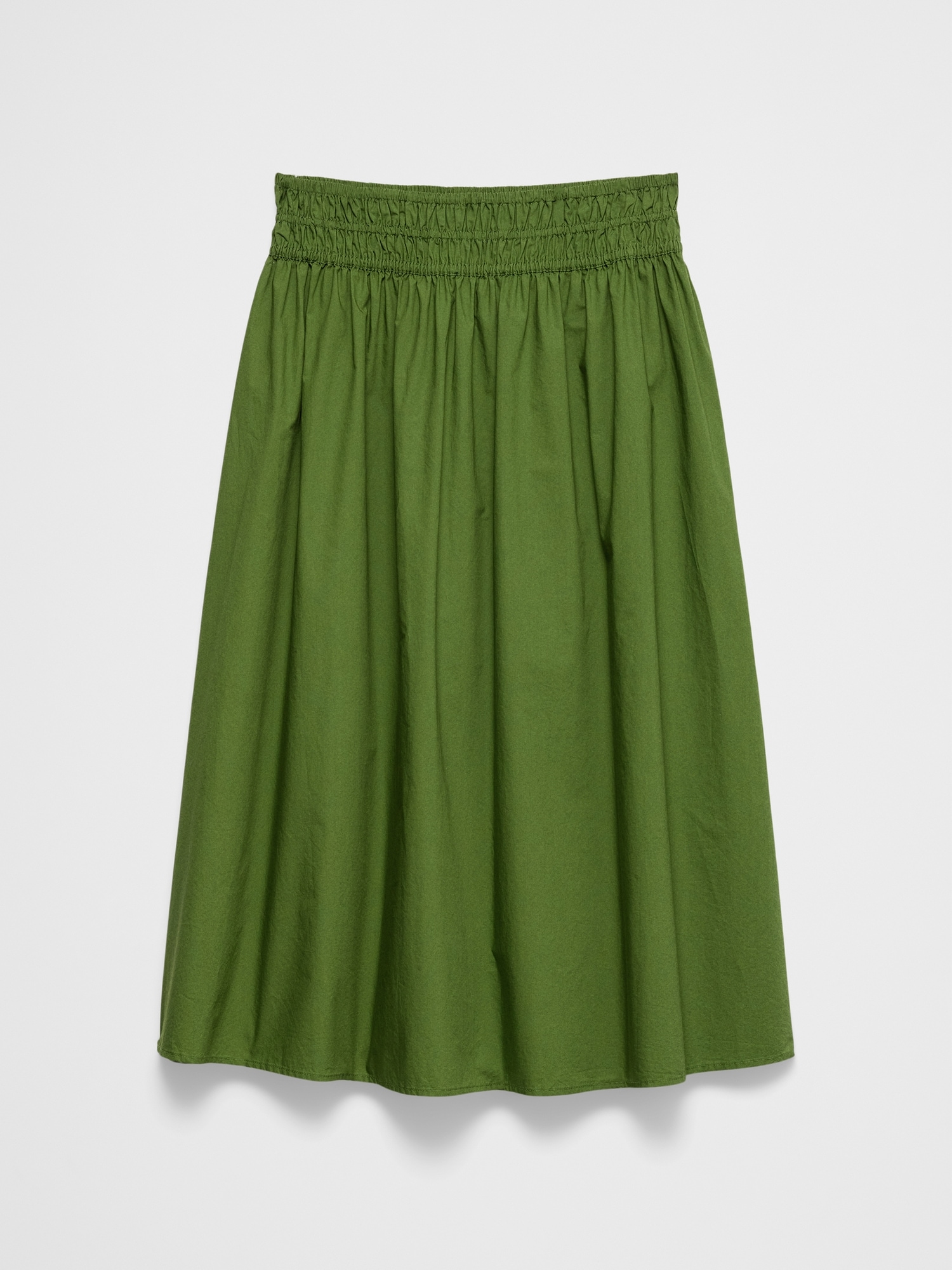 Image number 4 showing, Poplin Smocked-Waist Midi Skirt