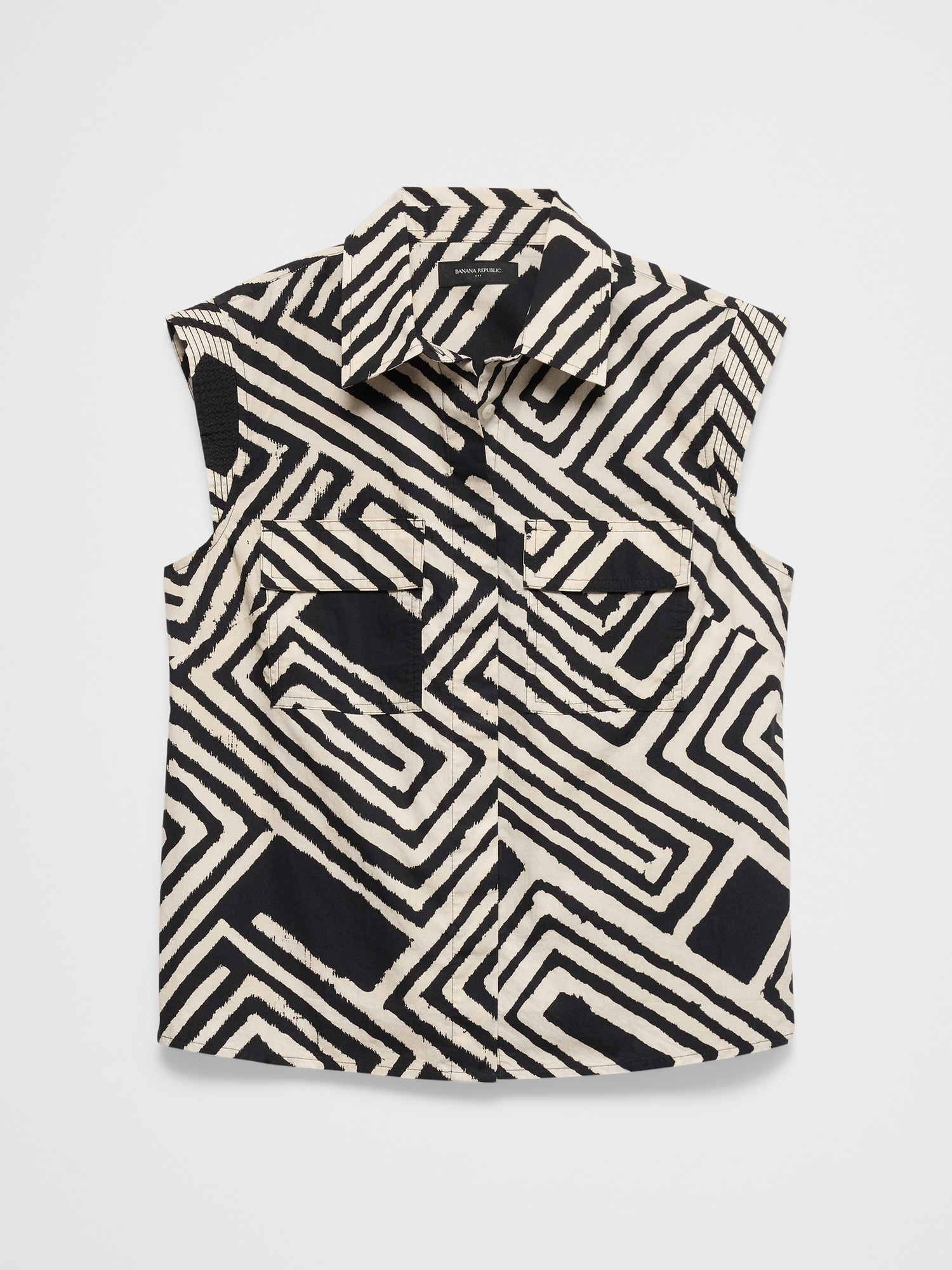 Image number 4 showing, Trapunto Cap-Sleeve Shirt