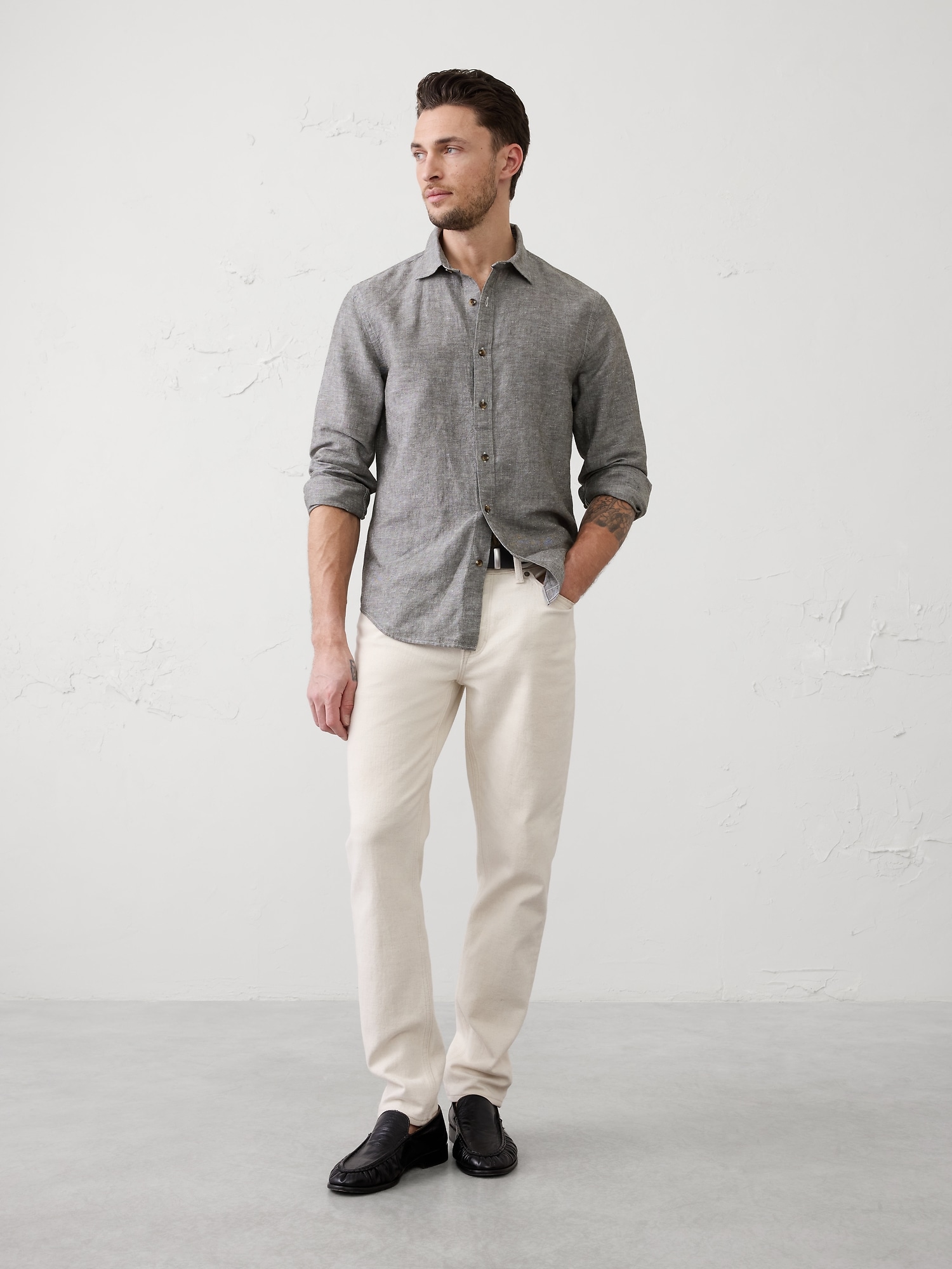 Standard-Fit Linen-Blend Shirt