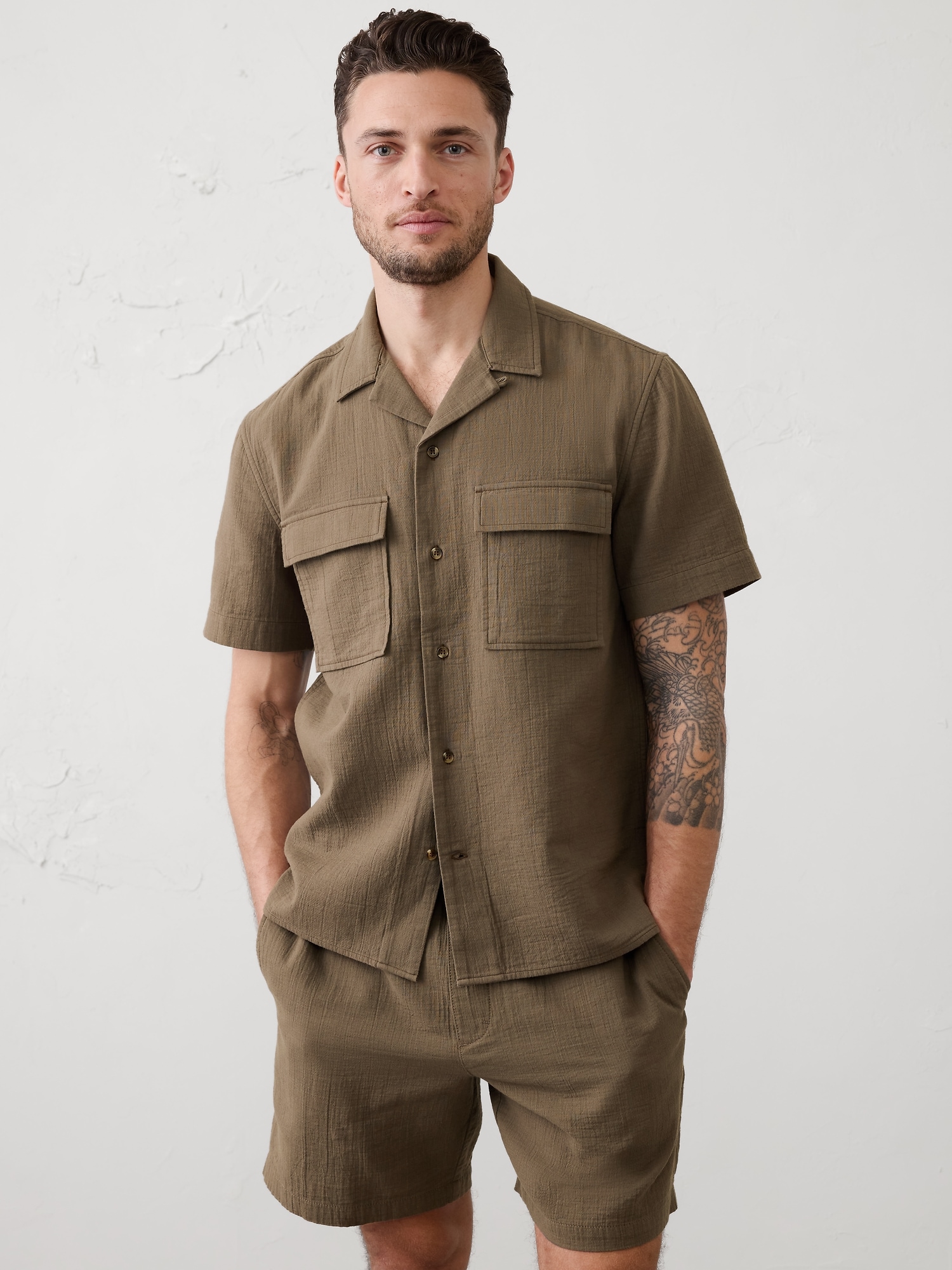 Standard-Fit Double Weave Resort Shirt