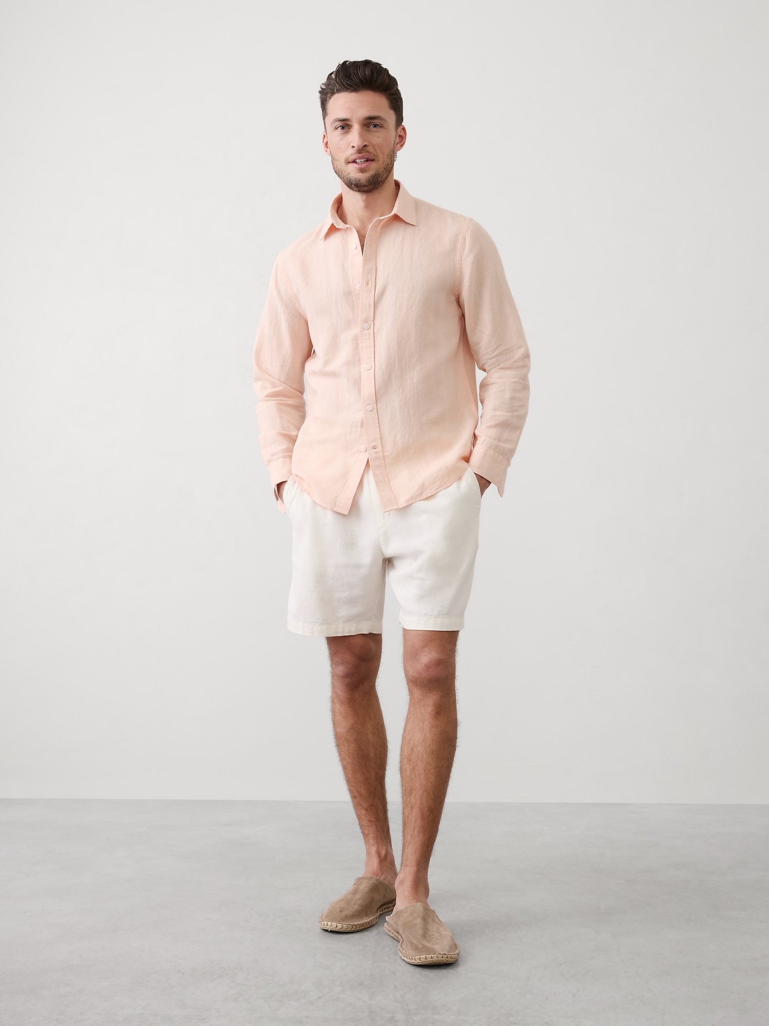 Standard-Fit Linen-Blend Shirt
