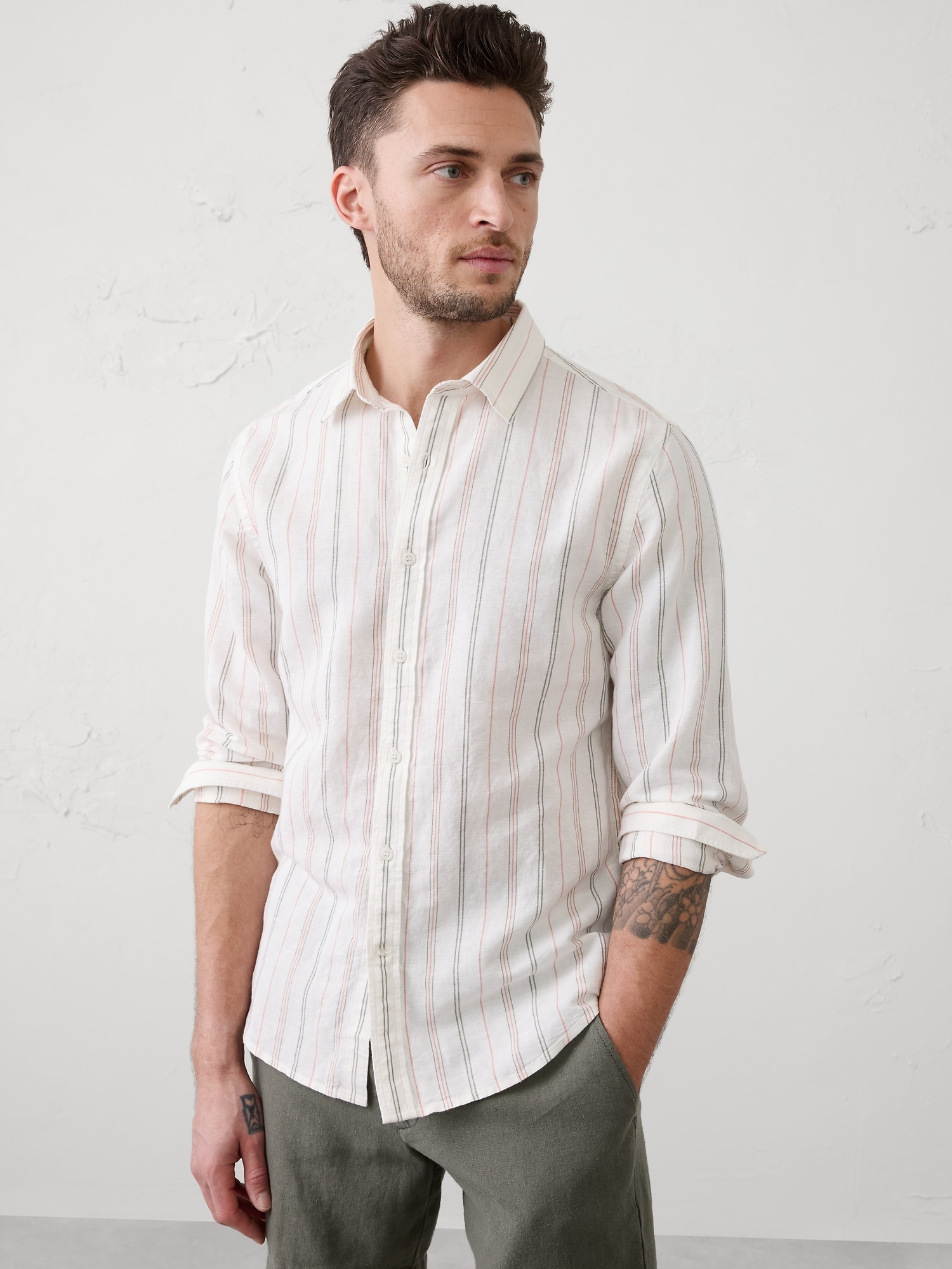 Standard-Fit Linen-Blend Shirt