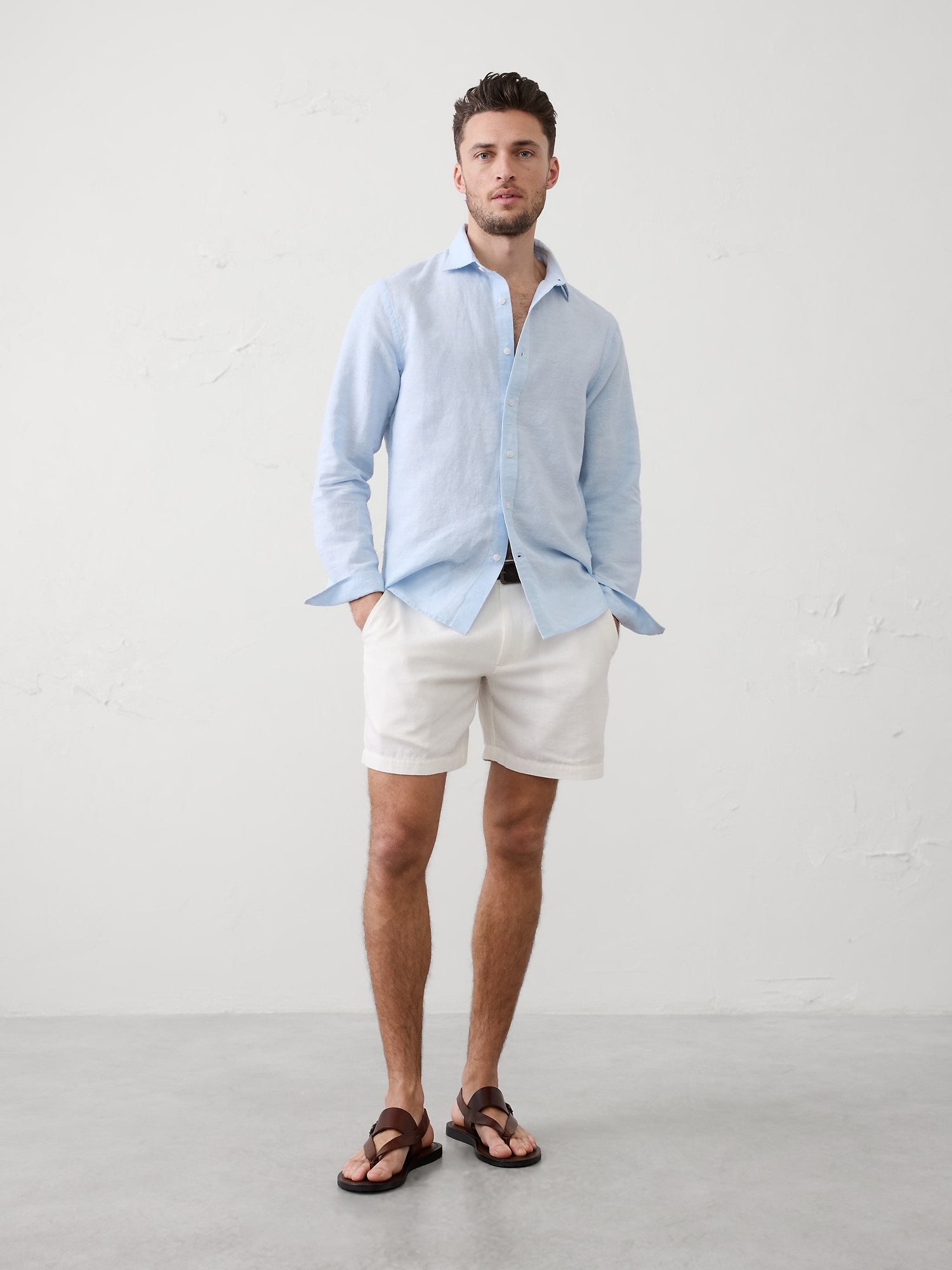 Standard-Fit Linen-Blend Shirt