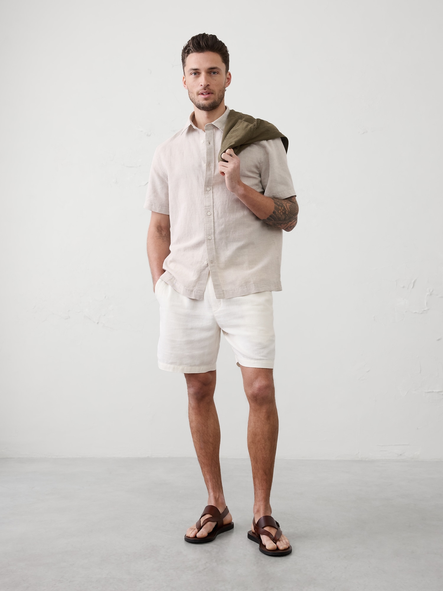 Standard-Fit Linen-Blend Shirt
