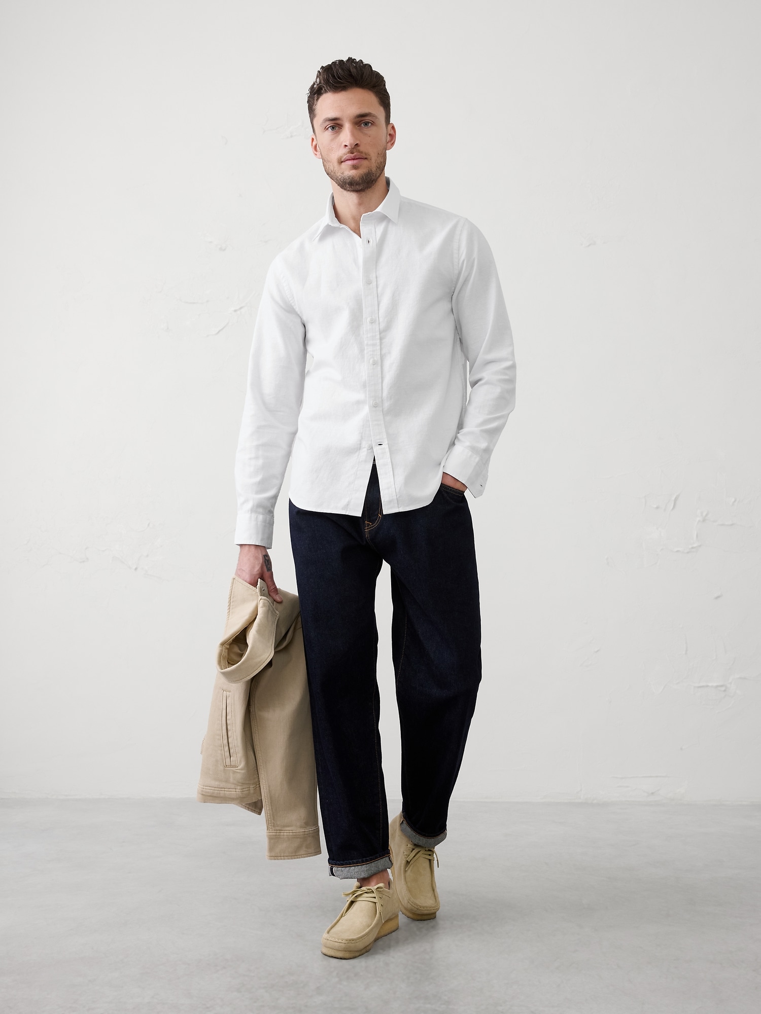 Standard-Fit Linen-Blend Shirt