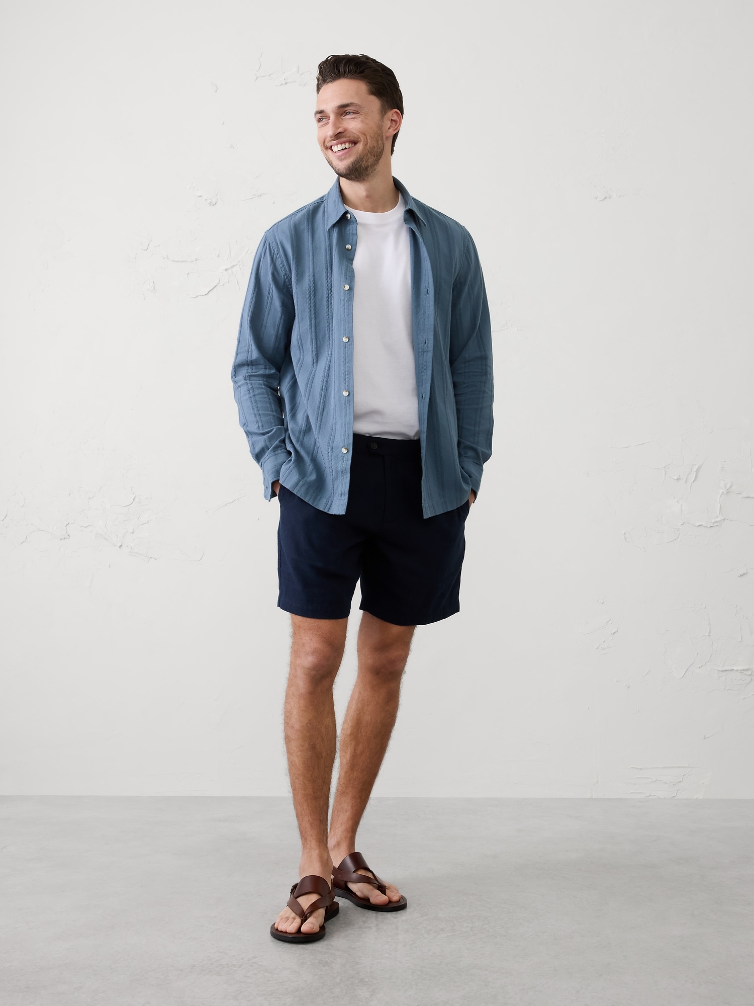 Standard-Fit Textured Resort Shirt