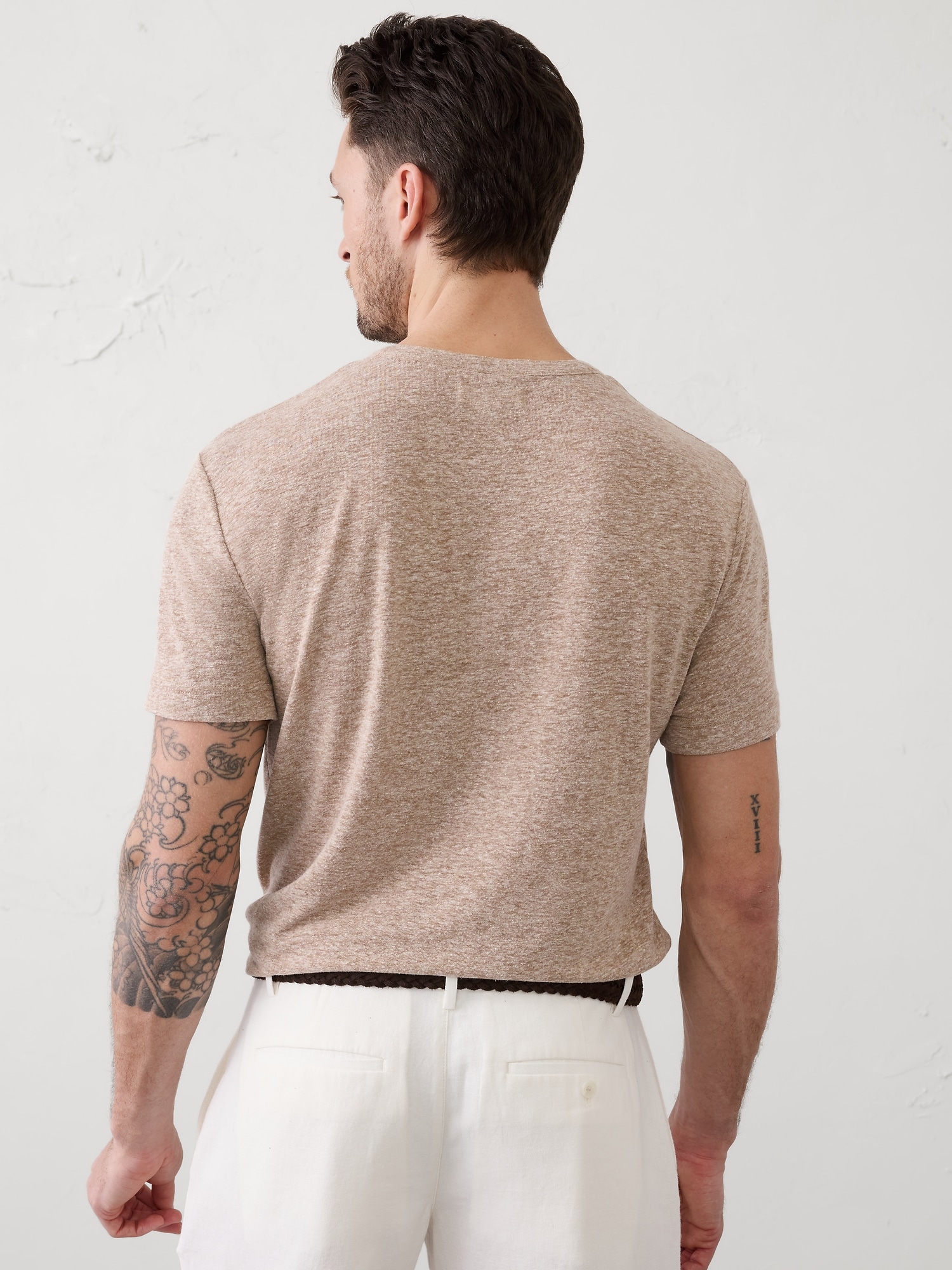 Image number 2 showing, Standard-Fit Linen-Blend Henley