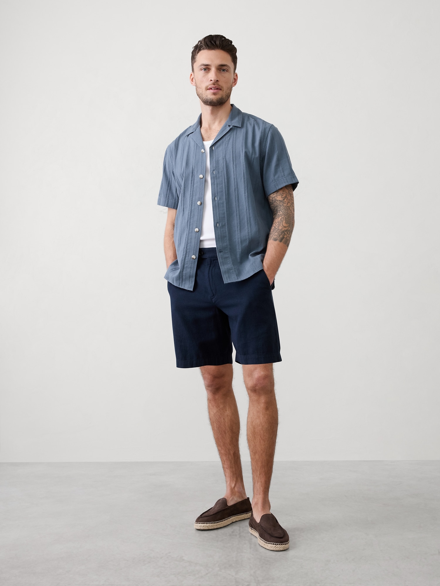 Standard-Fit Textured Resort Shirt