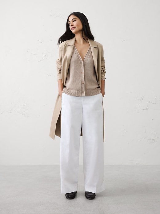 Ramie-Cotton V-Neck Cardigan Sweater | Banana Republic Factory