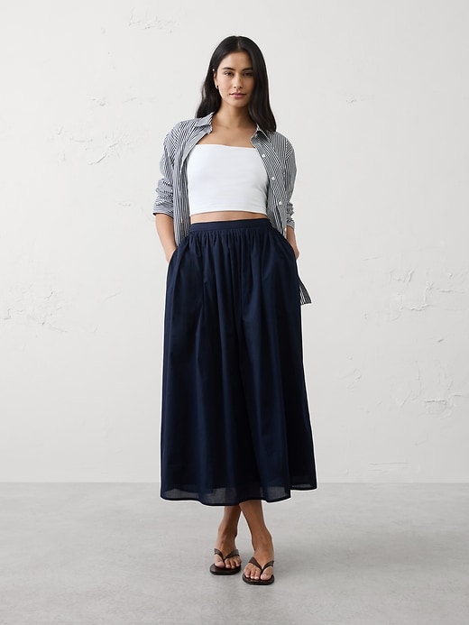 Voile Long Midi Skirt