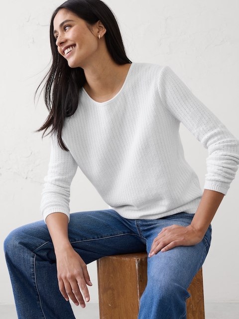 Texture Stitch Tie-Back Sweater