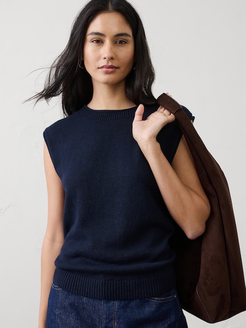 Ramie-Cotton Sweater Tank