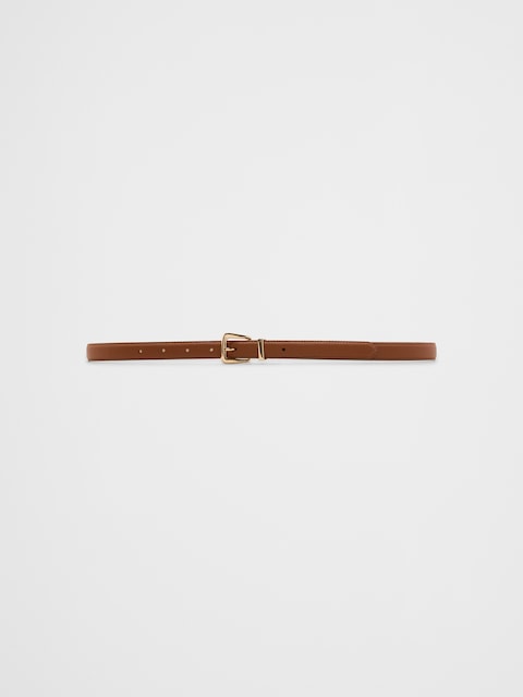 Vegan Leather Pebbled Skinny Belt