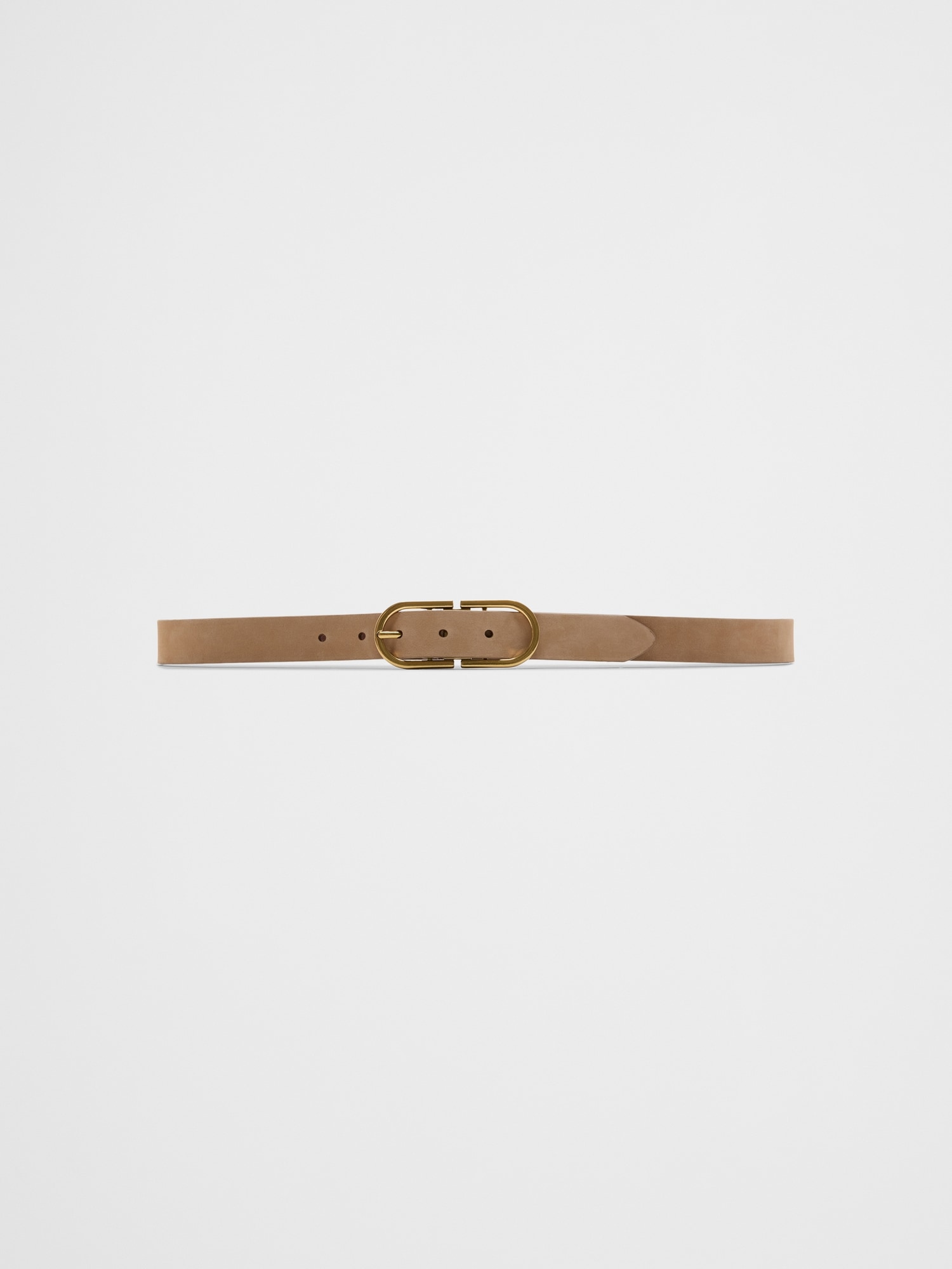 Oval Buckle Leather Belt
