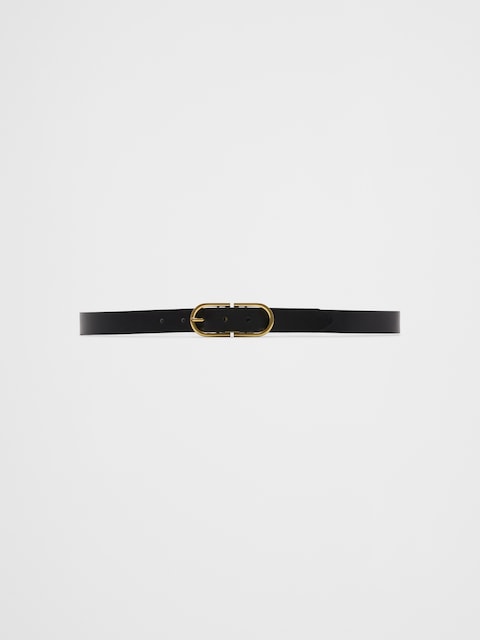 Oval Buckle Leather Belt