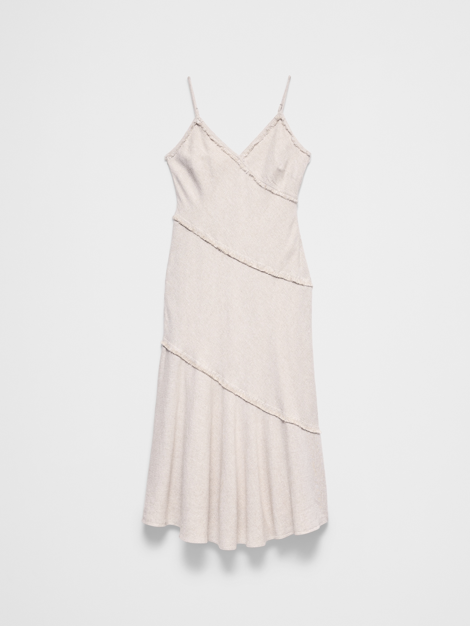 Image number 4 showing, Linen-Blend Fray-Edges Midi Dress