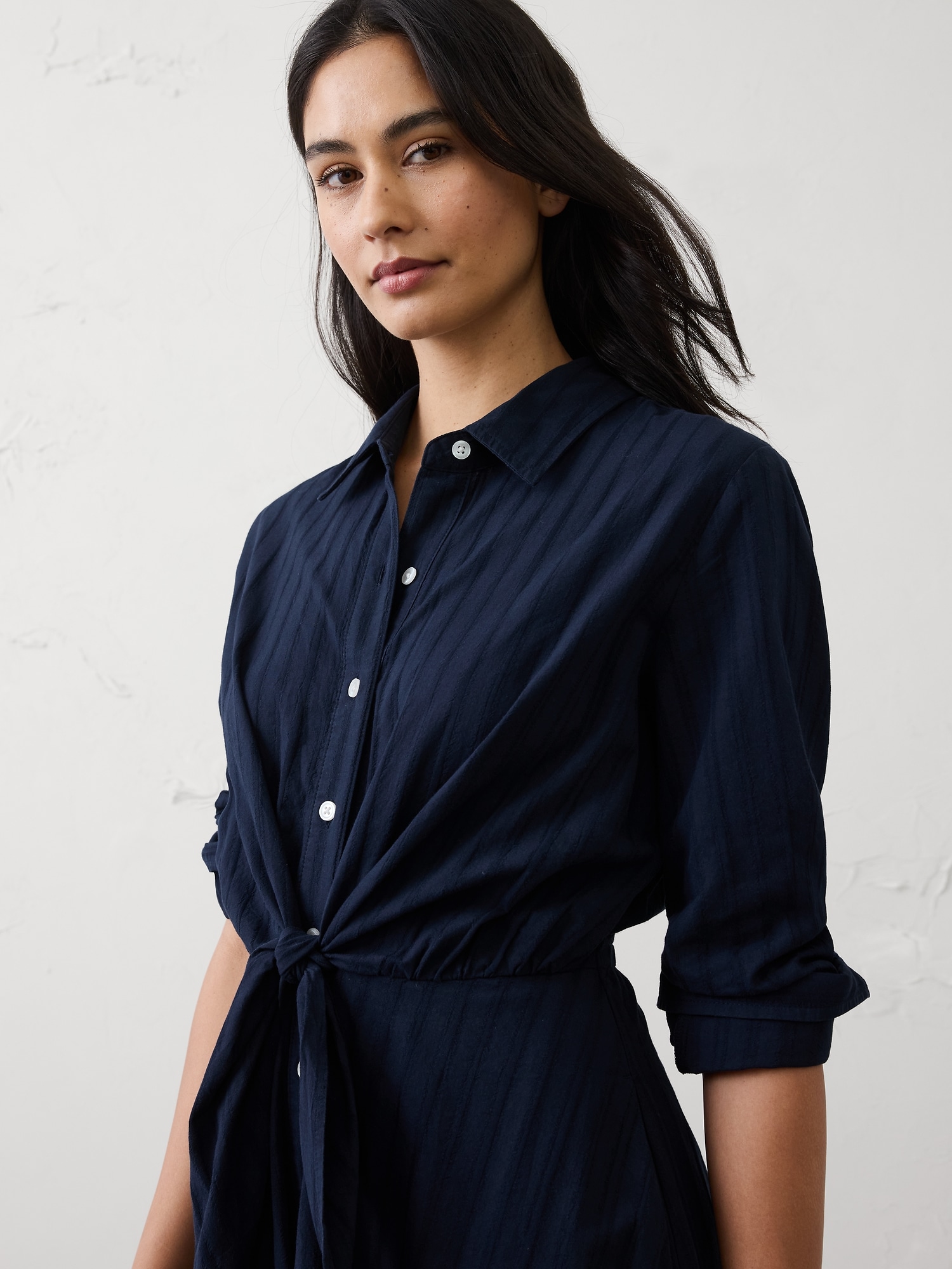 Image number 3 showing, Wrap-Tie Midi Shirtdress