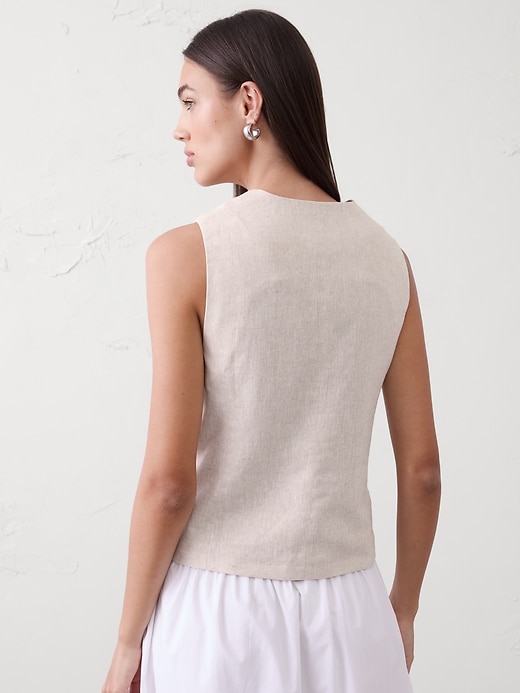 Linen-Blend Tie-Front Vest | Banana Republic Factory