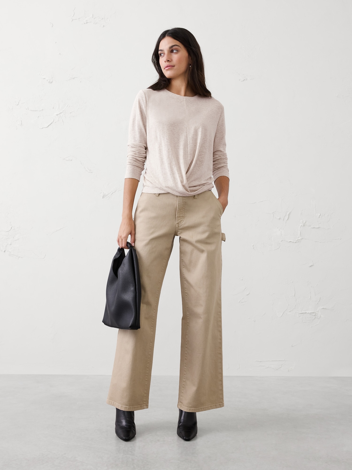 Image number 3 showing, Linen-Blend Twist T-Shirt