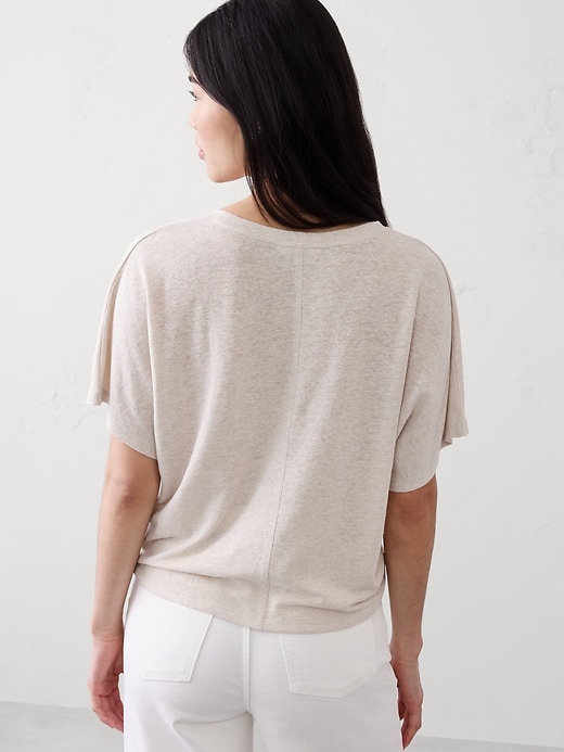 Linen-Blend Dolman-Sleeve T-Shirt | Banana Republic Factory