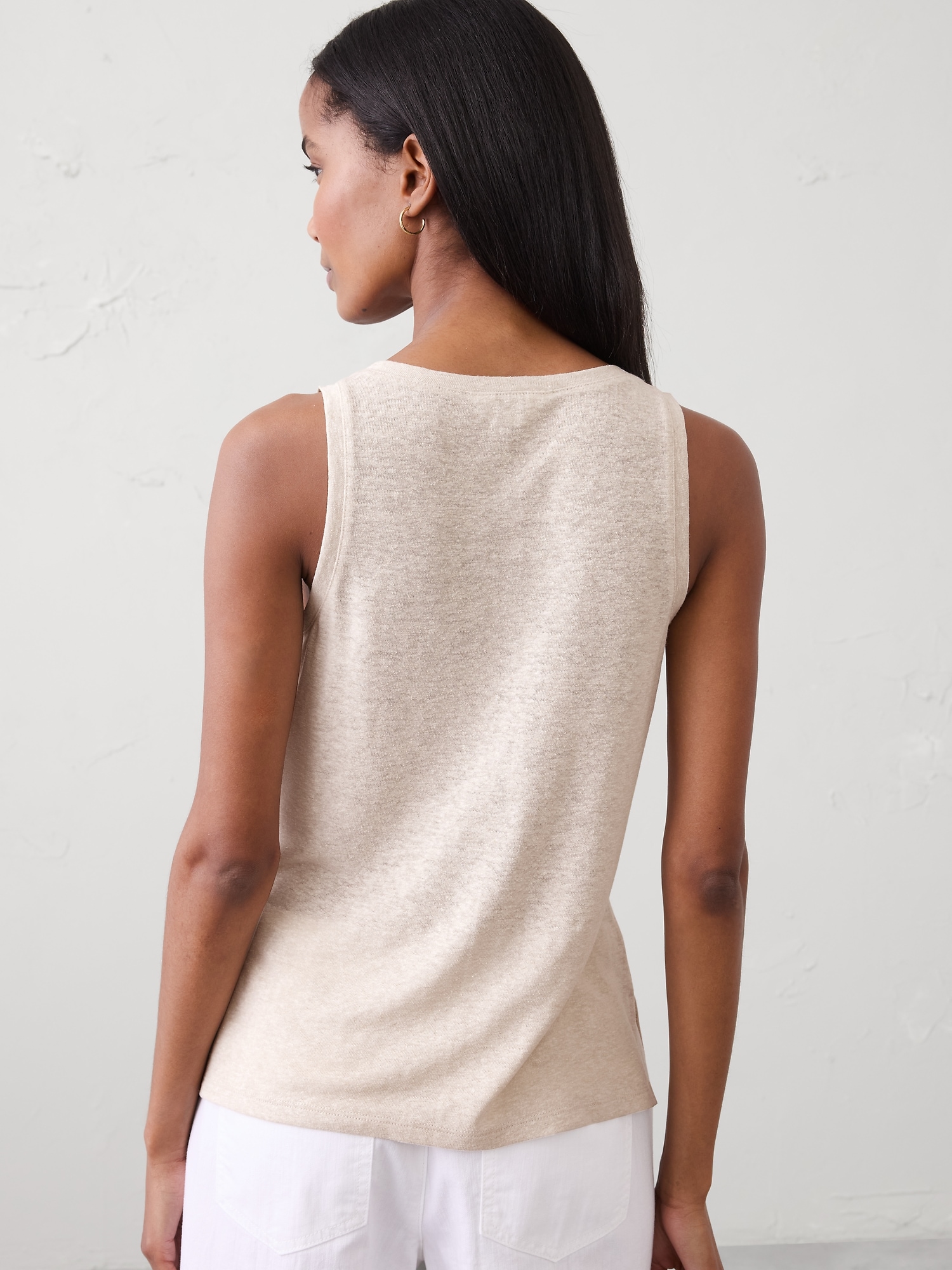Image number 2 showing, Linen-Blend Scoop-Neck Tank