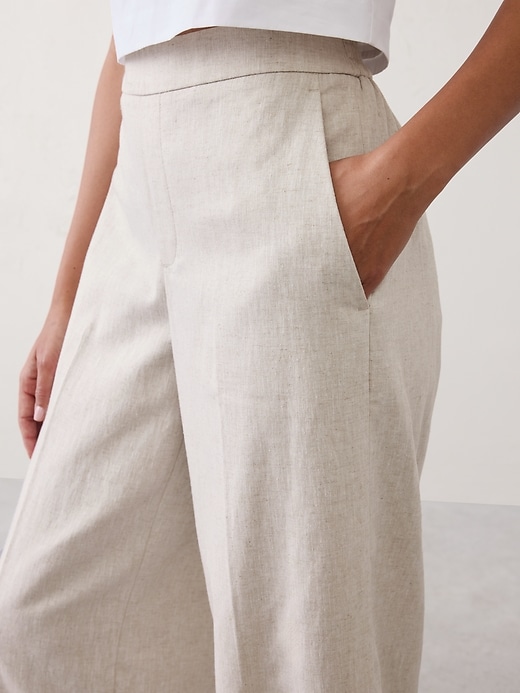High-Rise Linen-Blend Wide-Leg Pant