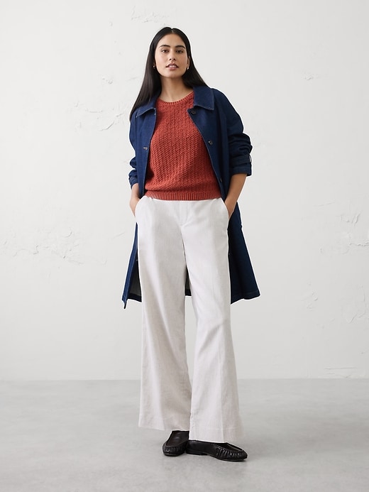 Cotton-Blend Textured Sweater