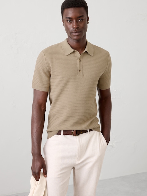 Refined Textured Sweater Polo