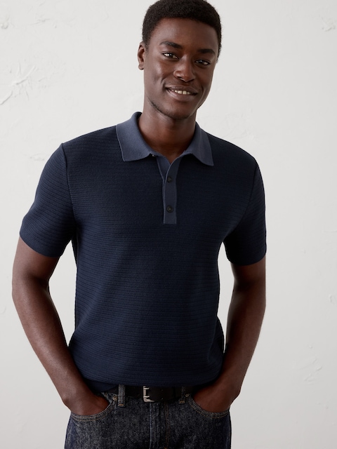 Refined Textured Sweater Polo
